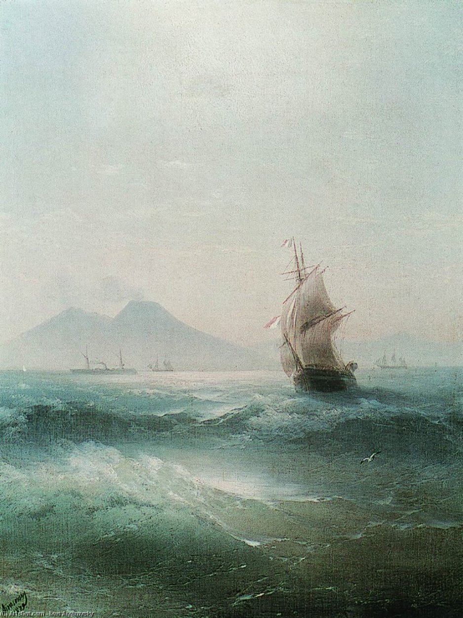 The Bay Of Naples. View Of Vesuvius — Ivan Konstantinovich Aivazovsky