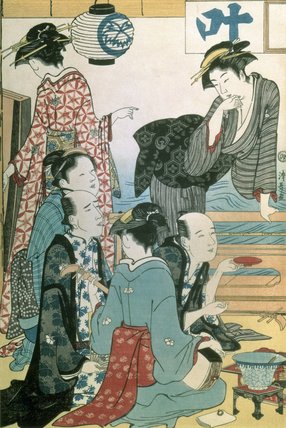 Women Of The Gay Quarters, Left Hand Panel Of A Diptych — Torii Kiyonaga