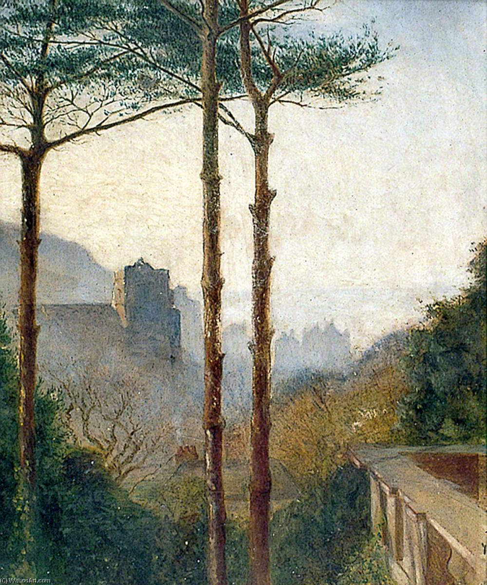 Landscape With A Church And Houses, Pines In Foreground — Joseph Clover