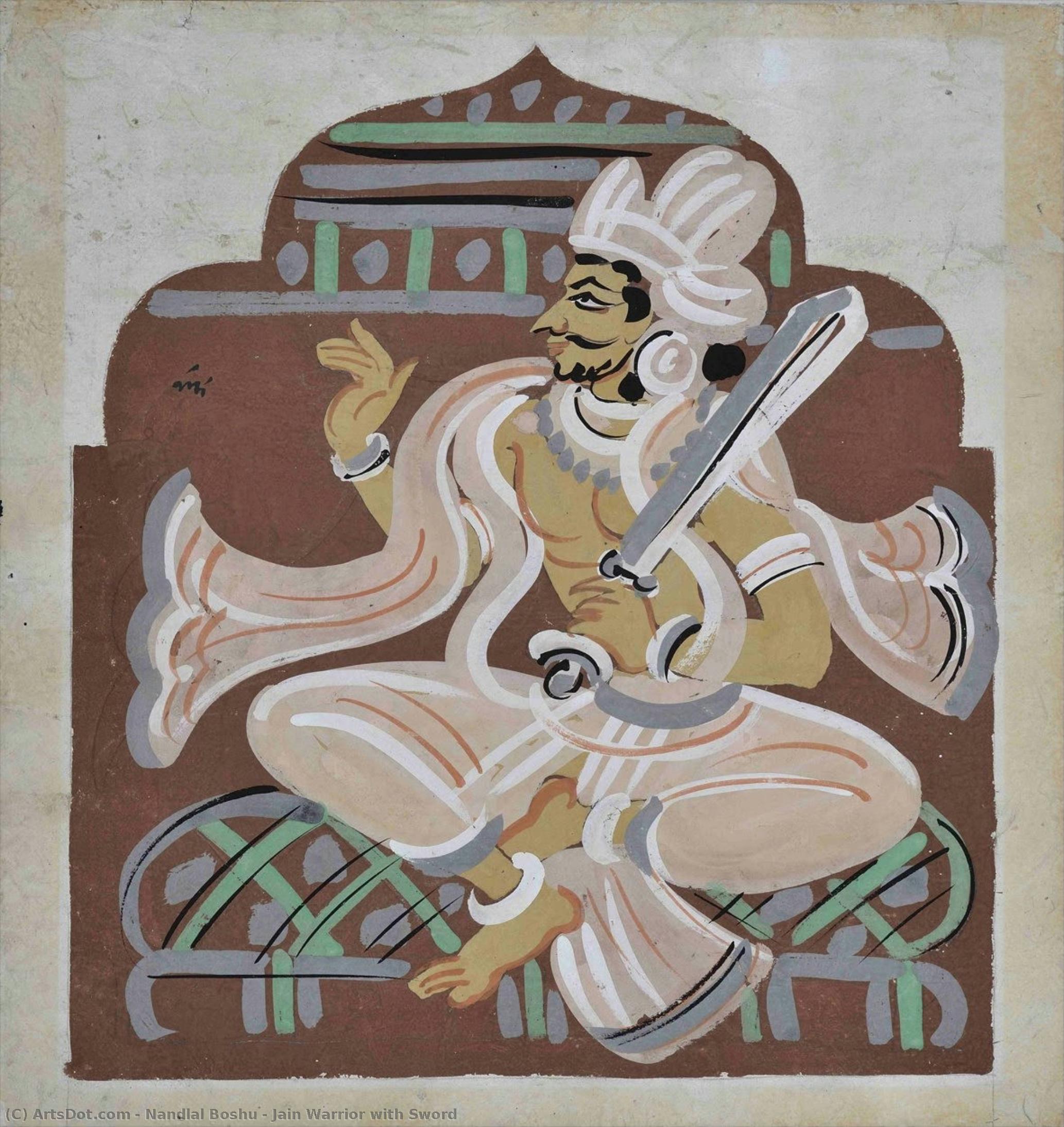 Jain Warrior With Sword — Нандалал Бос