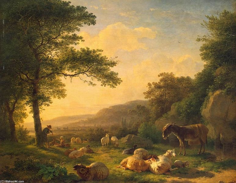 Landscape With A Flock Of Sheep — Balthasar Paul Ommeganck