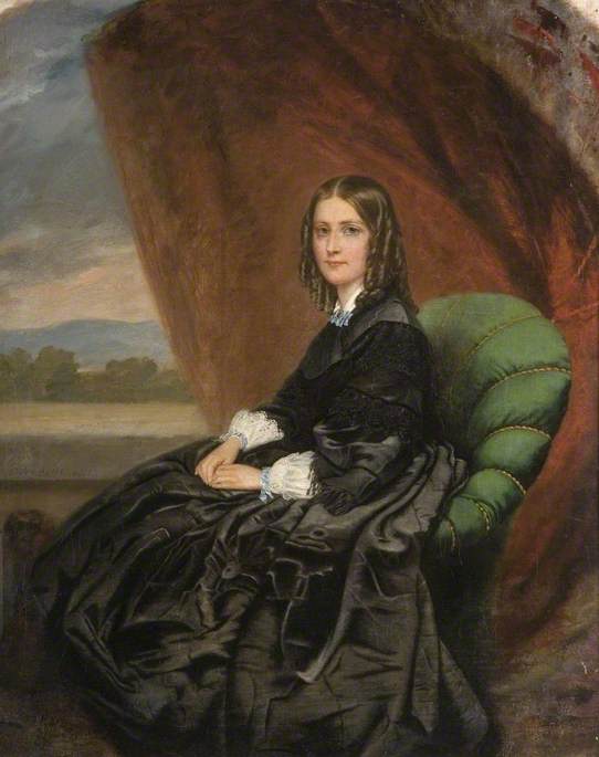 Portrait Of A Lady In A Black Dress — Charles Wynne Nicholls