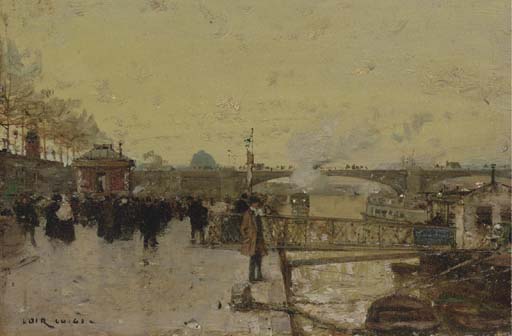 The Docks Near The Pont Neuf — Dit Luigi Loir Aloys François Joseph Loir
