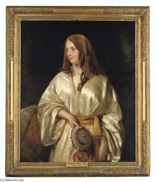 Portrait Of Flora Bellasis, Three-quarter-length, In Indian Parsi Dress — Andrew Geddes
