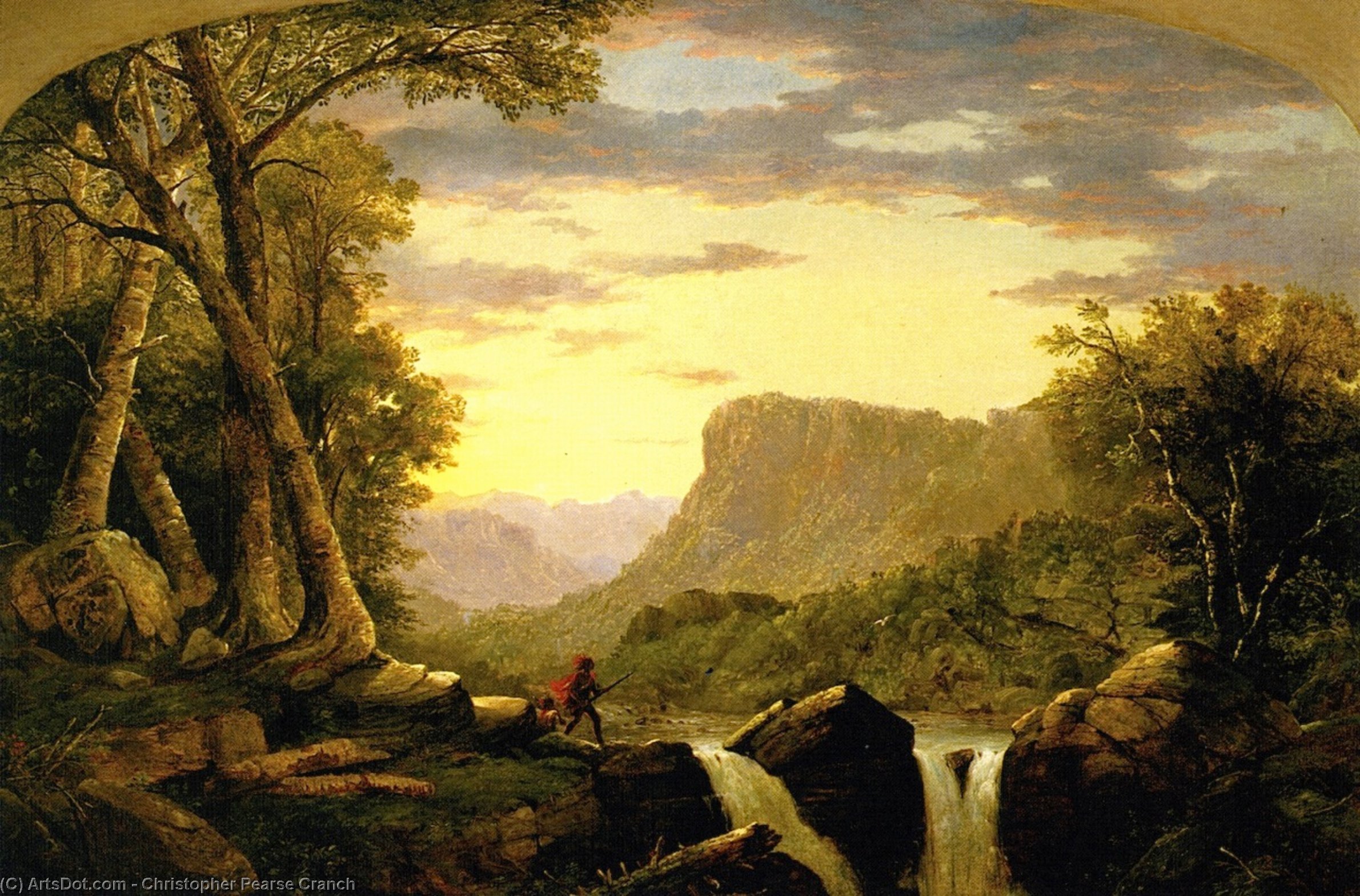 Landscape With Waterfall — Christopher Pearse Cranch