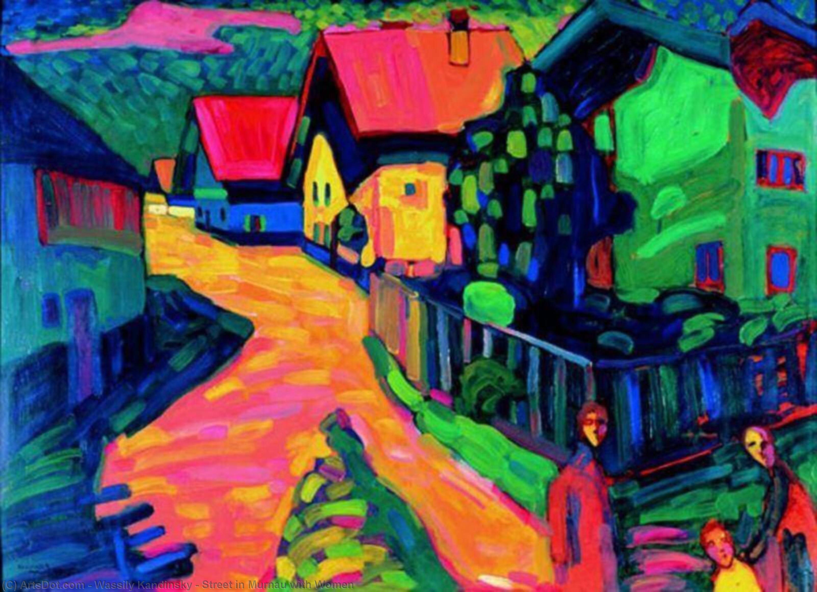 Street In Murnau With Women — ワシリー・ワシーリエヴィチ・カンディンスキー