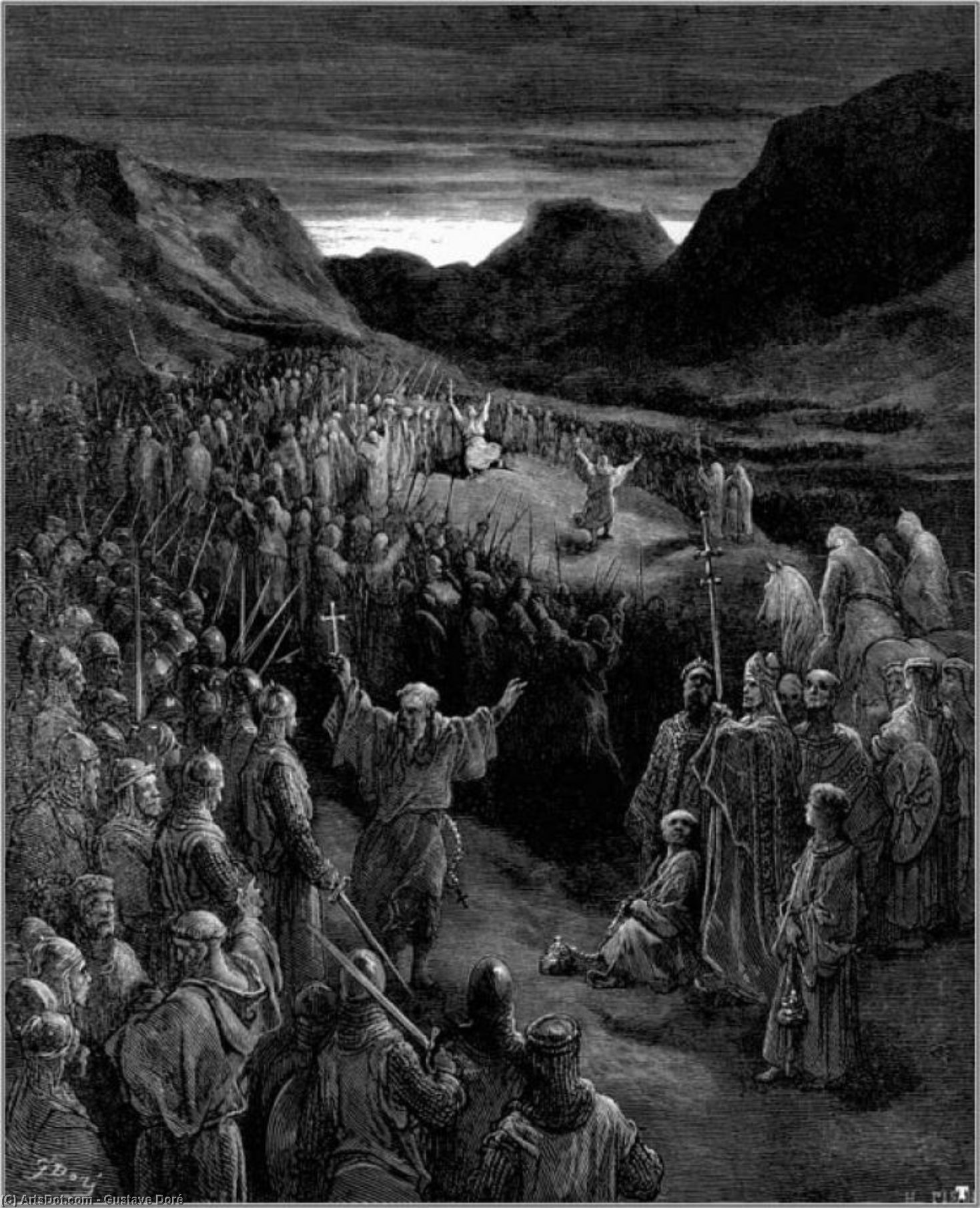 Crusades Priests Exhorting Crusaders — Доре, Гюстав