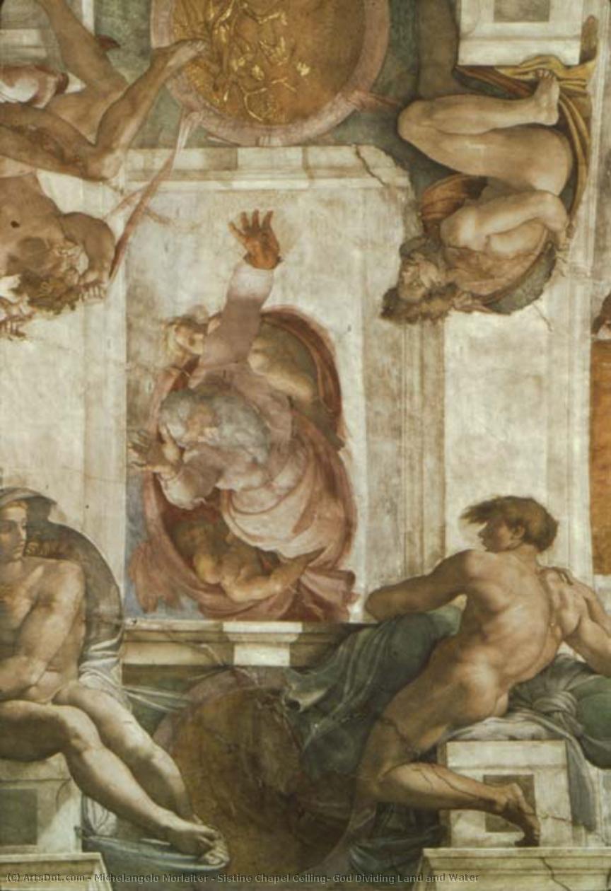 Sistine Chapel Ceiling: God Dividing Land And Water — Michelangelo Morlaiter