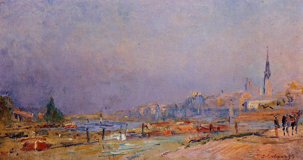 The Banks Of The Seine At Rouen — Albert-charles Lebourg