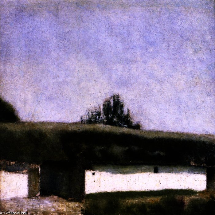Landscape With Barn — Vilhelm Hammershøi