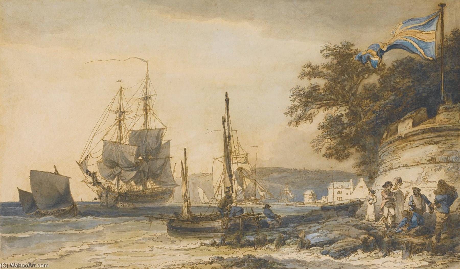 Cowes Castle, Isle Of Wight — Philip James De Loutherbourg