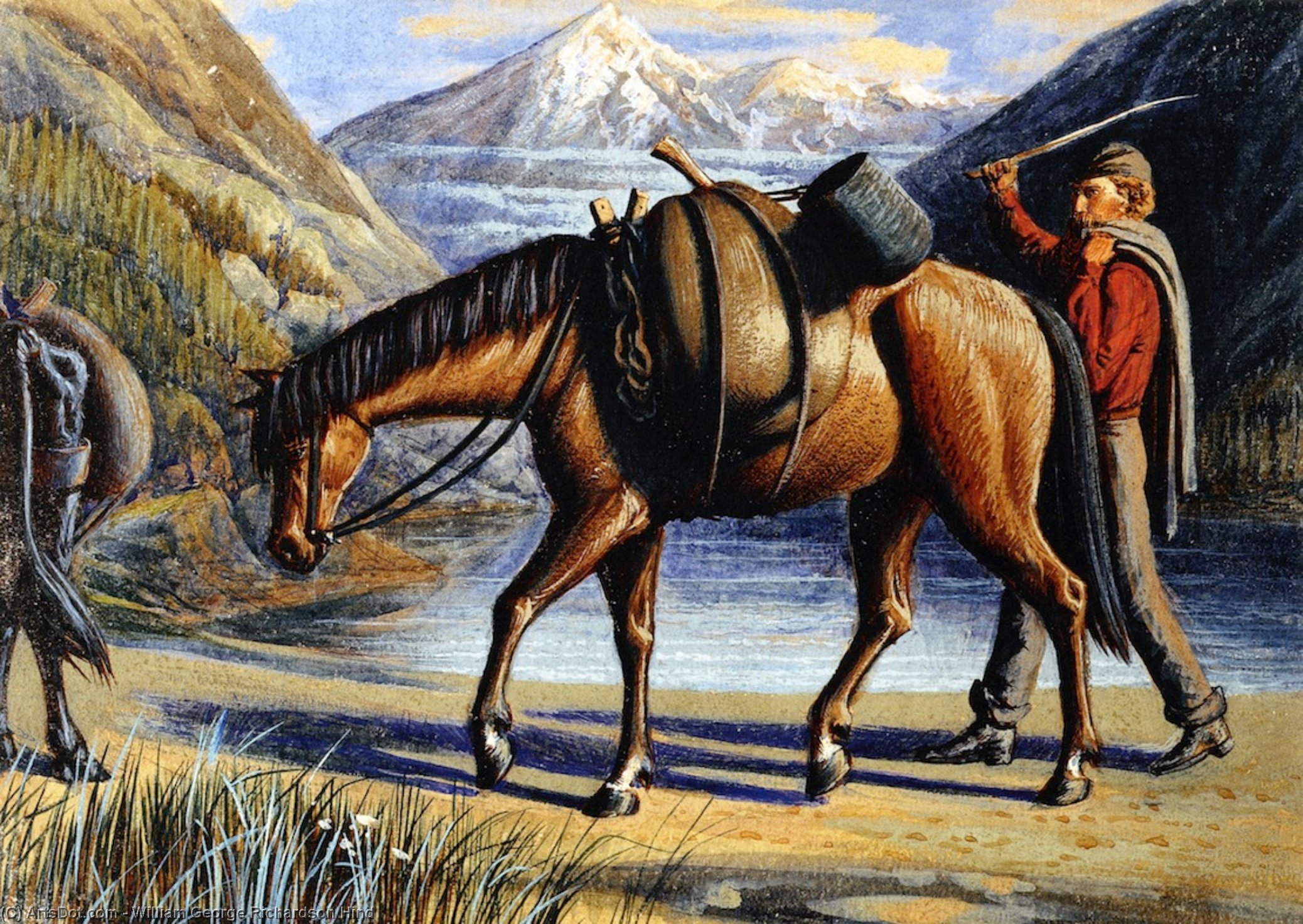 Pack Horse, Athabaska River, Rocky Mountains — William George Richardson Hind