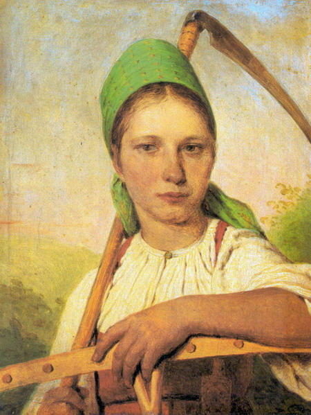 A Peasant Woman With Scythe And Rake — Alexei Venetsianov