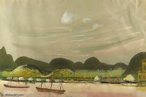Coastal View With Mountains — Boris Dmitrievich Grigoriev