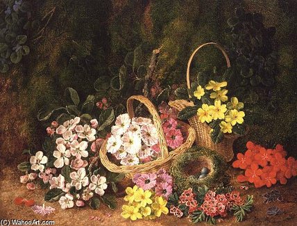 Spring Flowers In Baskets — George Clare
