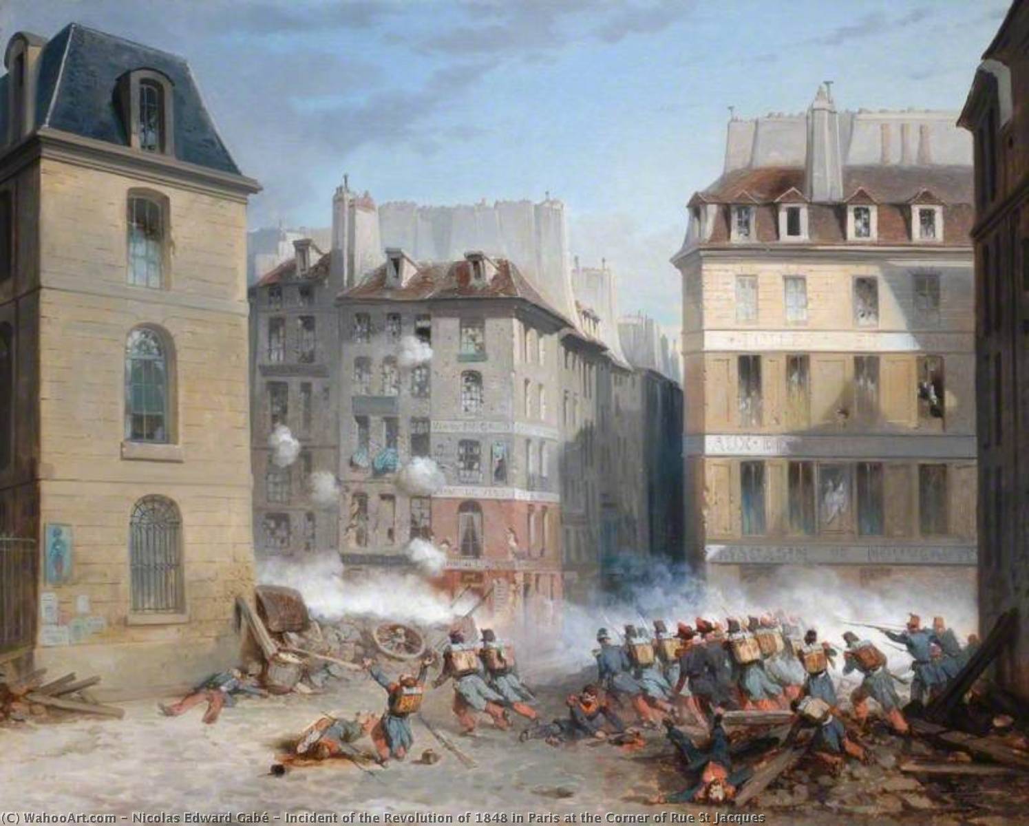 Incident Of The Revolution Of 1848 In Paris At The Corner Of Rue St Jacques — Nicolas Edward Gabé
