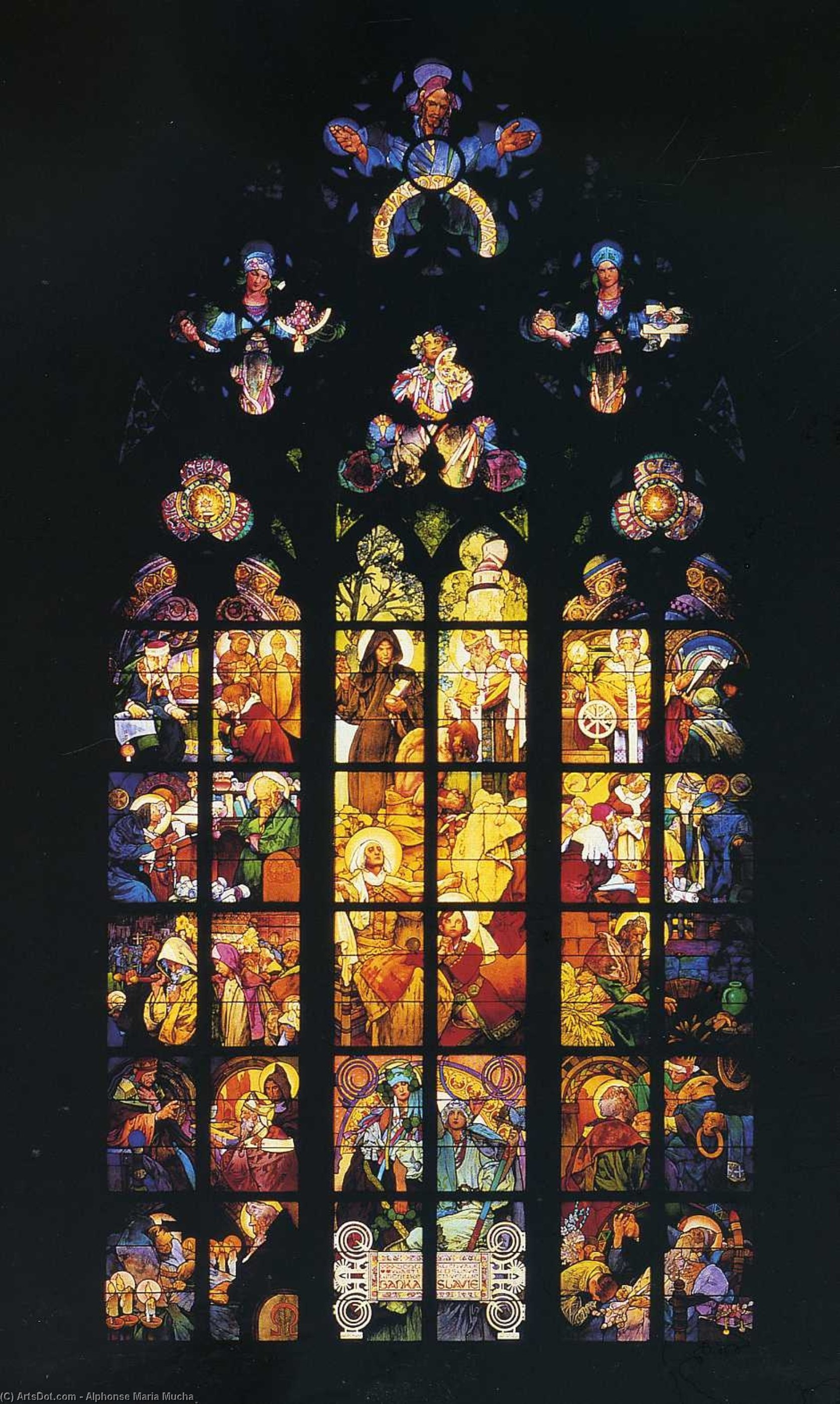 Stained-glass Window In St. Vitus Cathedral — Alphonse Maria Mucha