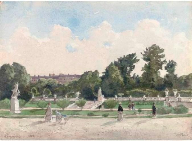 View From The Luxembourg Gardens, Paris — Henri-joseph Harpignies
