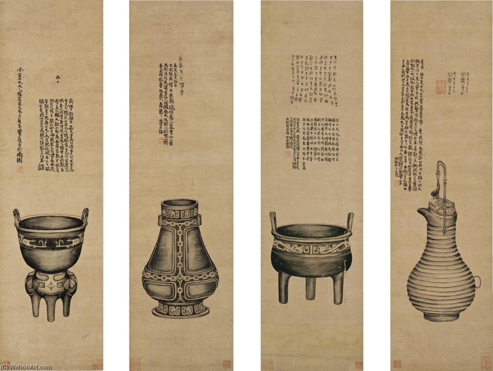 Paintings Of Vessel Rubbings — Huang Shiling