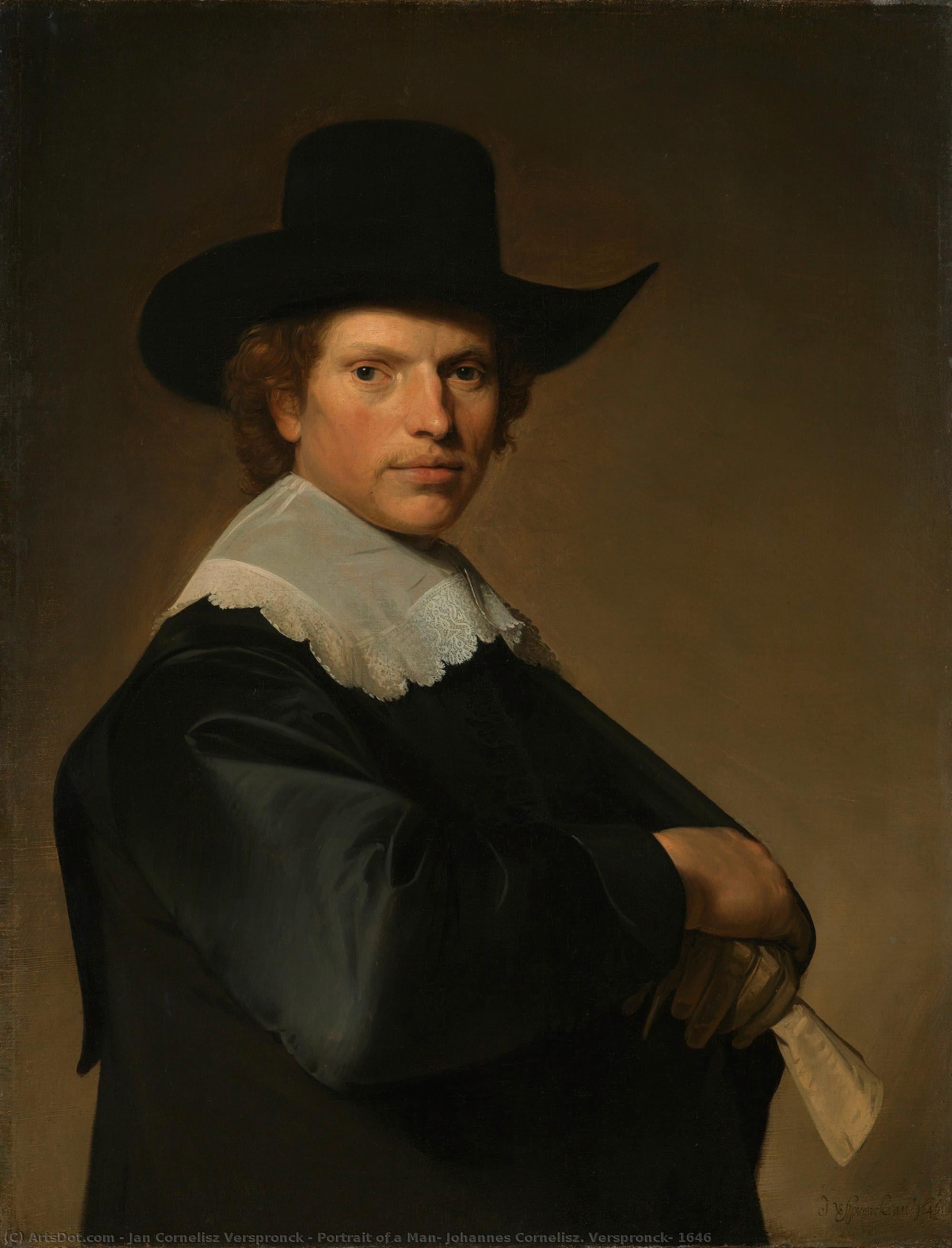 Portrait Of A Man, Johannes Cornelisz. Verspronck, 1646 — Jan Cornelisz Verspronck