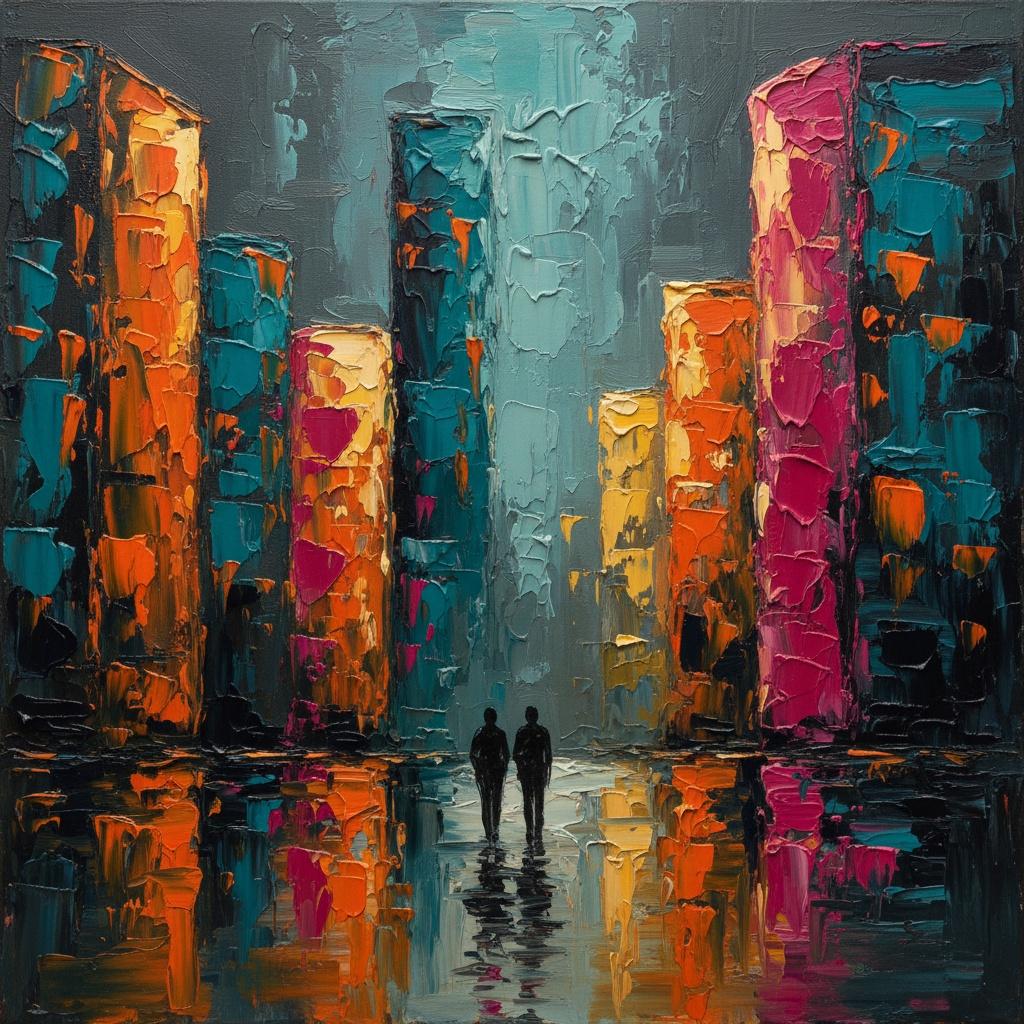 Luminous Echoes Of Solitude Amidst The Monumental Glow Of An Abstracted Cityscape — Laurent Delcourt