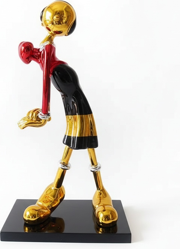 Surreal Gold & Black Resin Sculpture – Playful Form