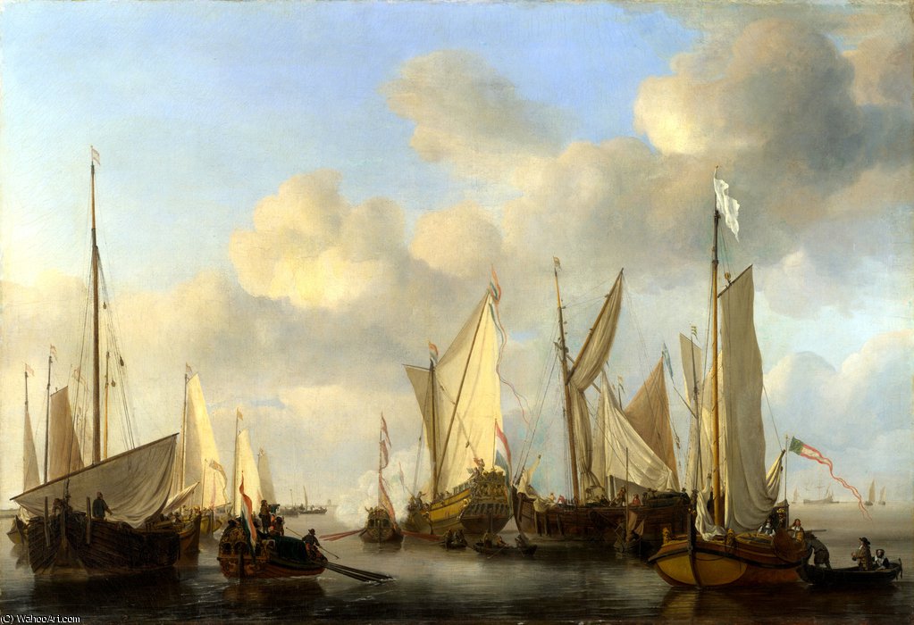 A Dutch Yacht Saluting — Willem Van De Velde The Younger