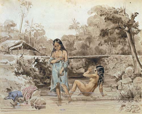 Tahitians Bathing — Charles Giraud