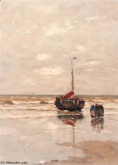 Women By A Bomschuit On The Beach — Gerhard Morgenstjerne Munthe