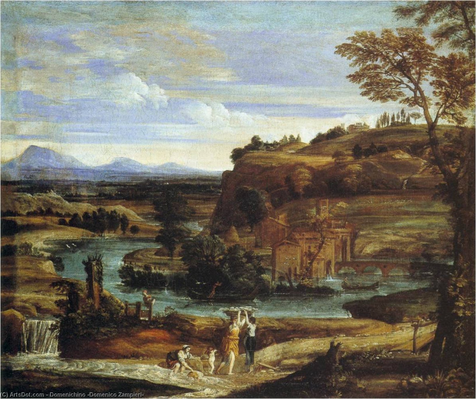Landscape With A Child Overturning Wine — Domenichino (domenico Zampieri)