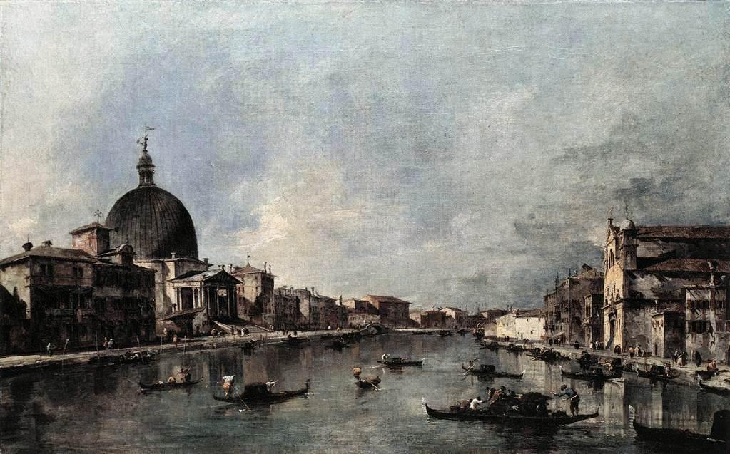 The Grand Canal With San Simeone Piccolo And Santa Lucia — Francesco Lazzaro Guardi