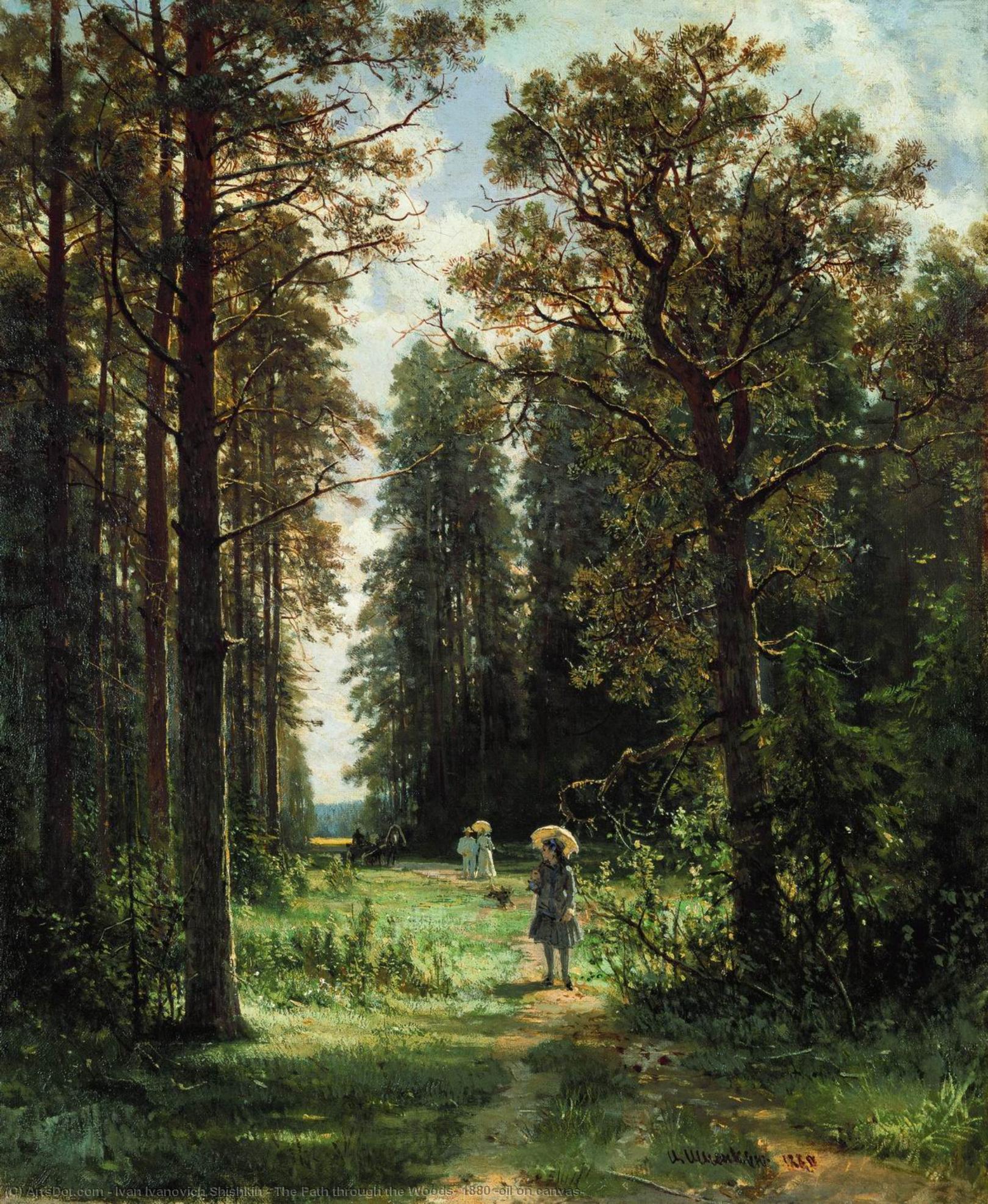 The Path Through The Woods, 1880 (oil On Canvas) — Ivan Ivanovich Shishkin