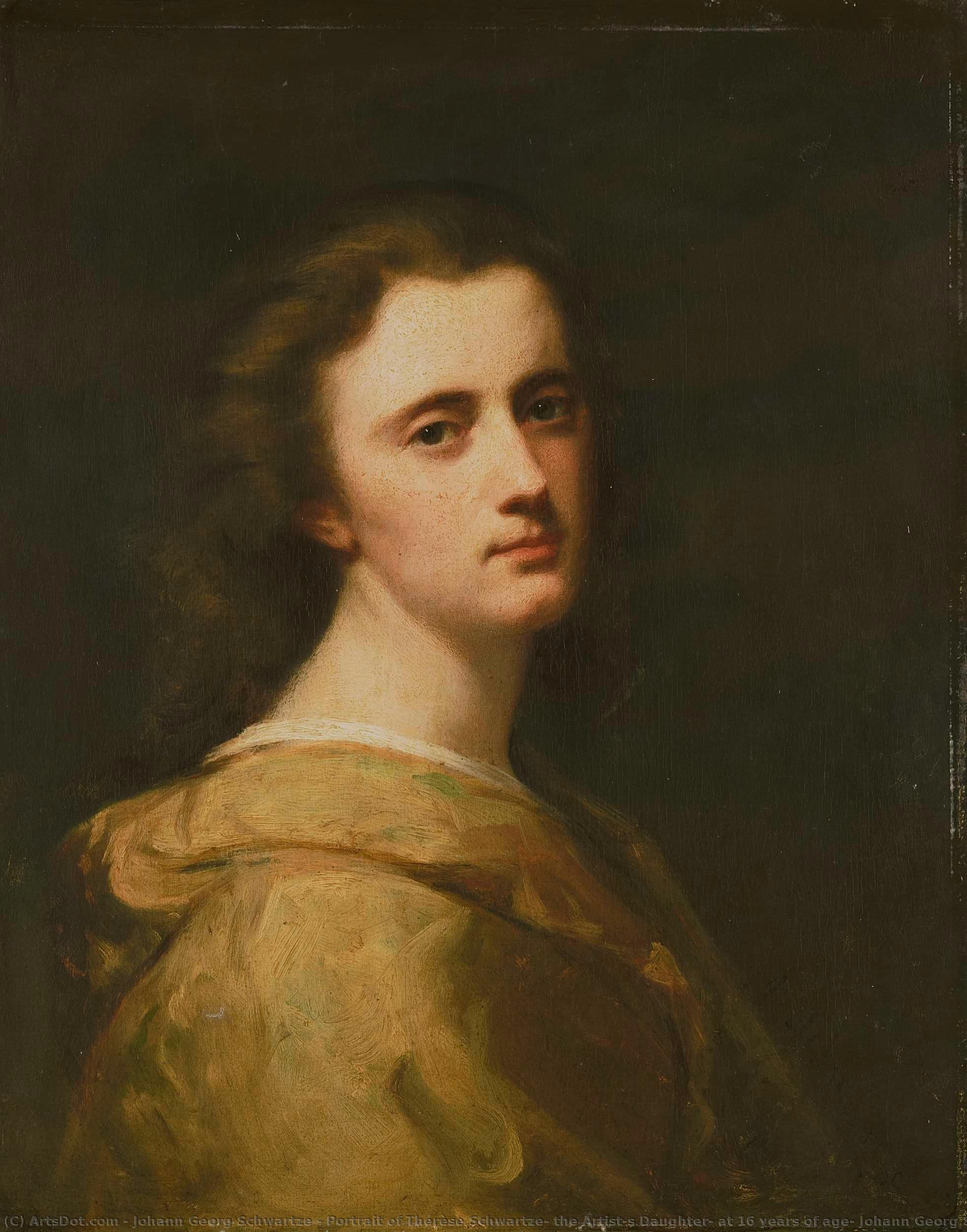 Portrait Of Thérèse Schwartze, The Artist"s Daughter, At 16 Years Of Age, Johann Georg Schwartze, 1868 — Johann Georg Schwartze