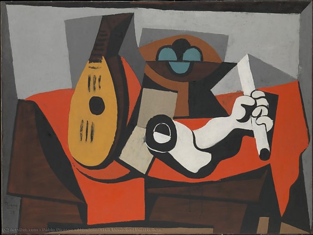 Mandolin, Fruit Bowl, And Plaster Arm — Pablo Picasso
