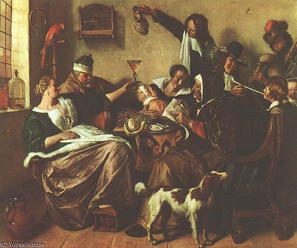 The Artist's Family - Oil On Canvas — Jan Havickszoon Steen