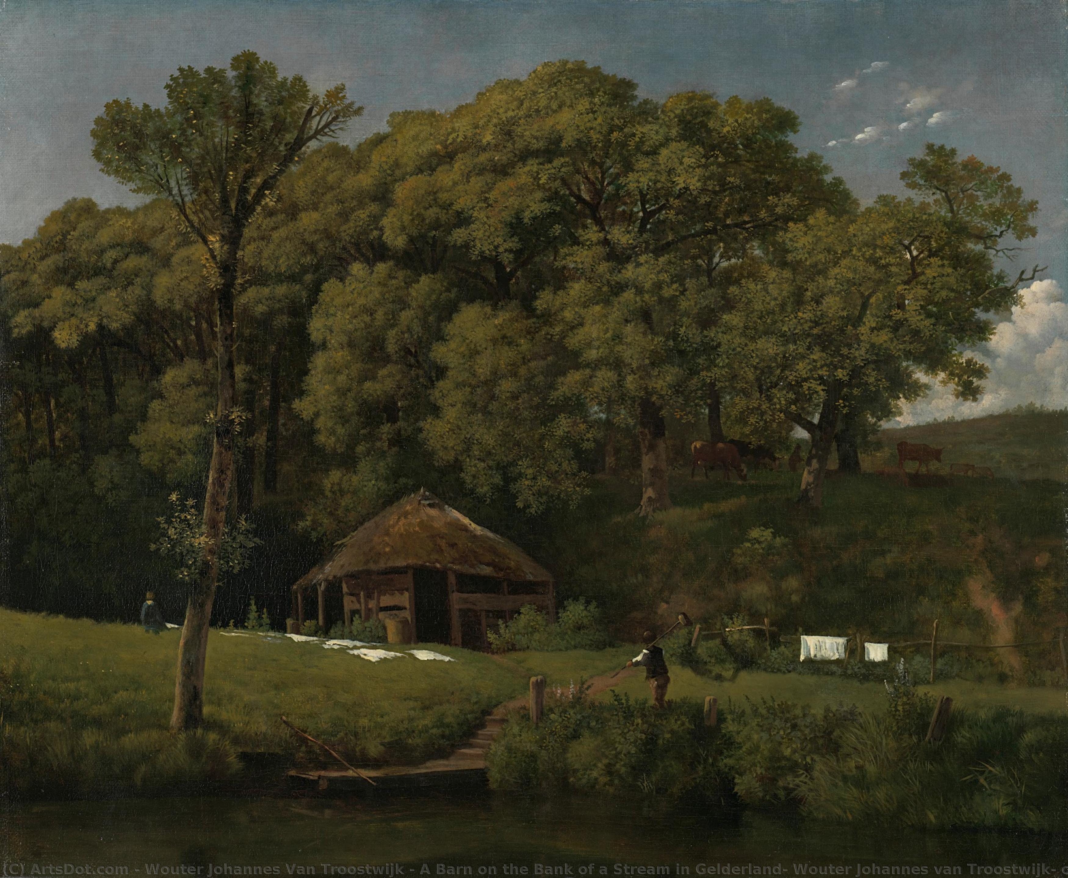 A Barn On The Bank Of A Stream In Gelderland, Wouter Johannes Van Troostwijk, C. 1805 - C. 1810 — Wouter Johannes Van Troostwijk