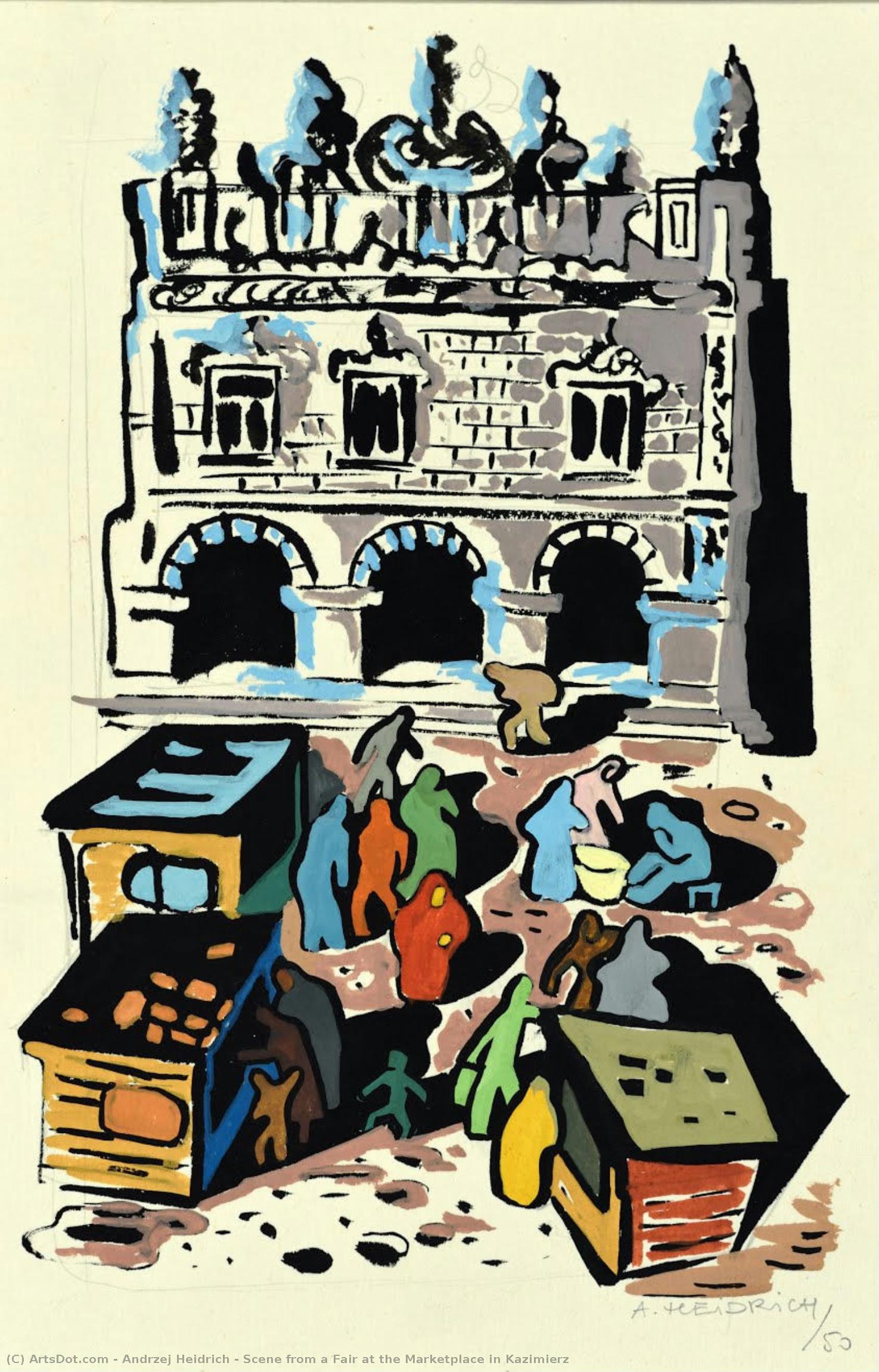 Scene From A Fair At The Marketplace In Kazimierz — Andrzej Heidrich