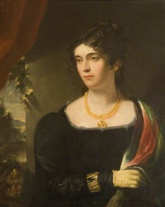 Portrait Of A Woman In A Black Dress With A Gold Necklace — John Jackson