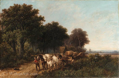 Pulling The Wagon — Hendrik Pieter Koekkoek