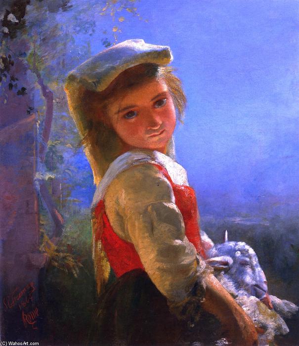 Young Girl With Lamb — James Edward Freeman