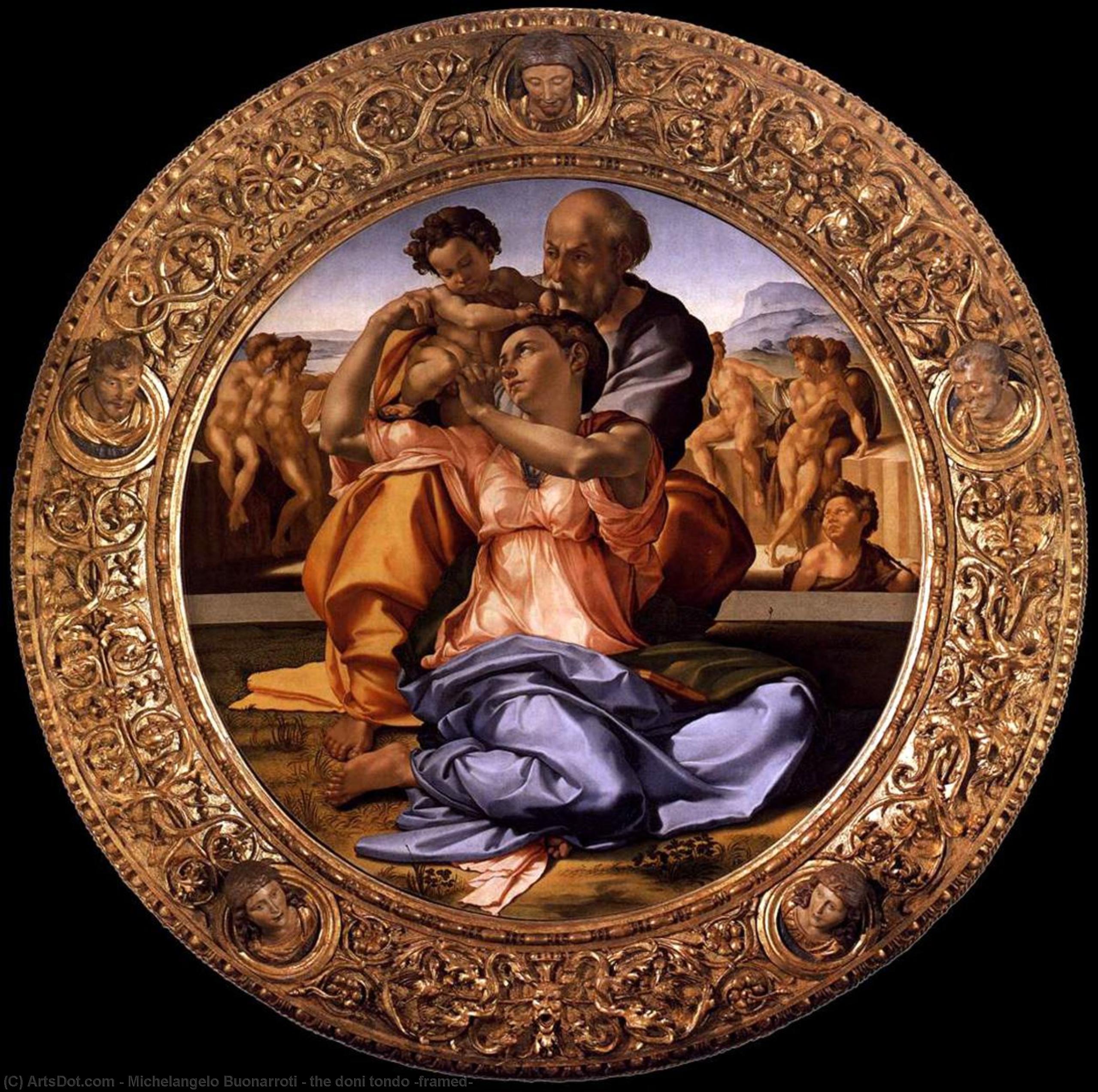 The Doni Tondo (framed) — Michelangelo Buonarroti
