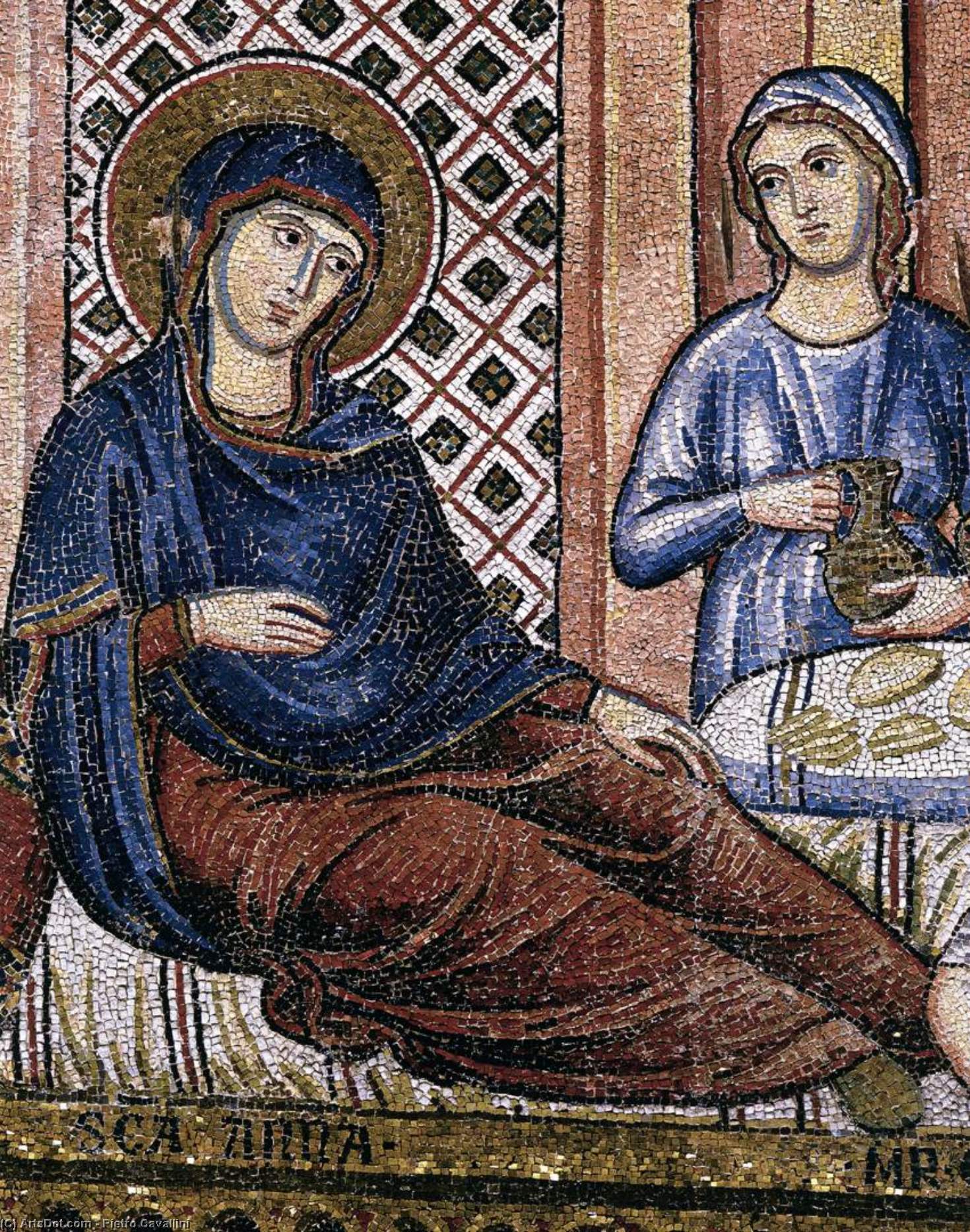 Nativity Of The Virgin (detail) — Pietro Cavallini