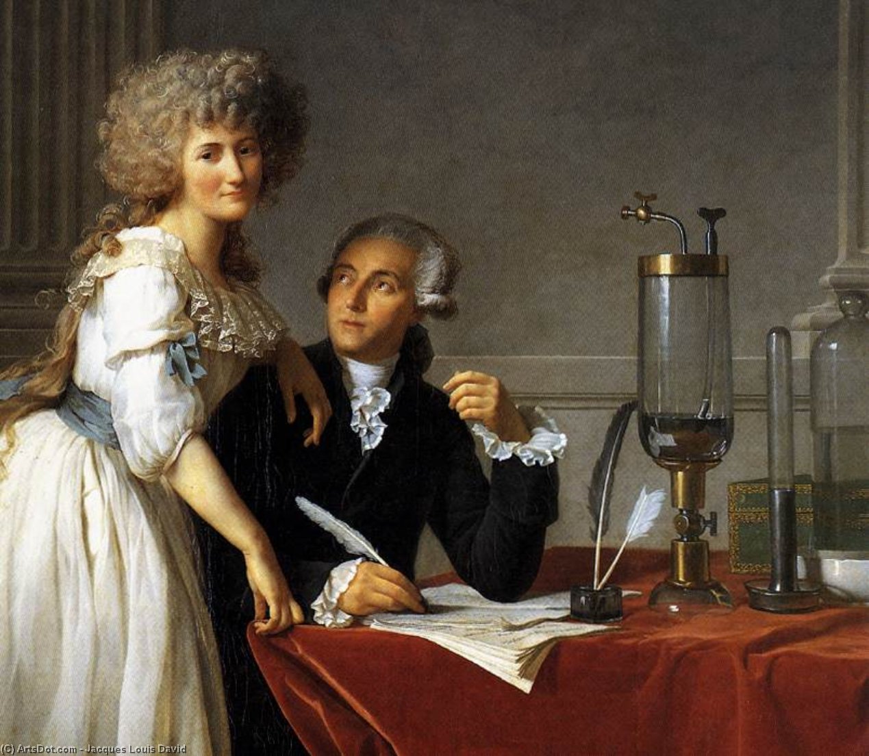 Porträt Von Antoine Laurent Lavoisier Und Marie Anne Lavoisier (detail) — Jacques-louis David