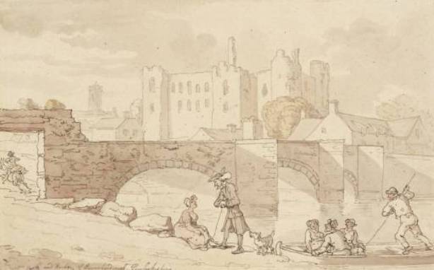 Castle And Bridge, Haverfordwest, Pembrokeshire — Thomas Rowlandson