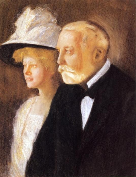 Study For Portrait Of Henry Clay Frick And His Daughter, Helen — Edmund Charles Tarbell