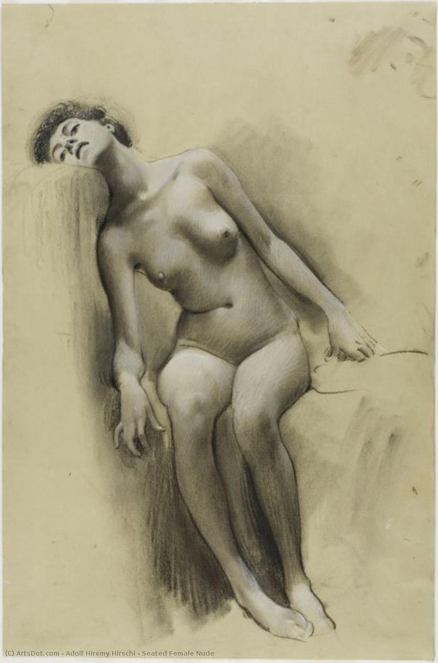 Seated Female Nude — Adolf Hiremy Hirschl