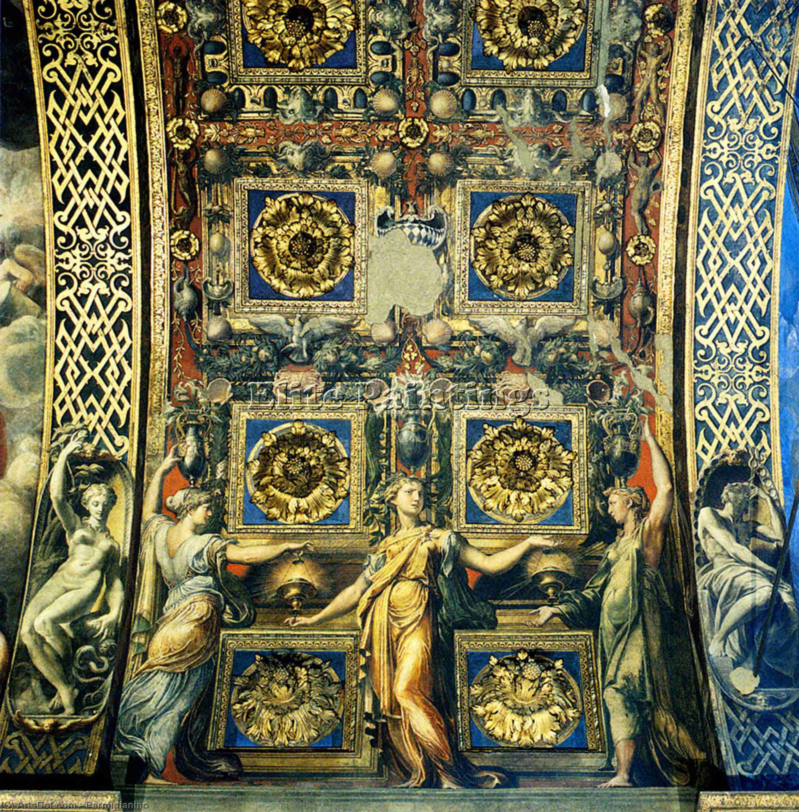 Wise Virgins Allegorical Figures And Plants — Parmigianino