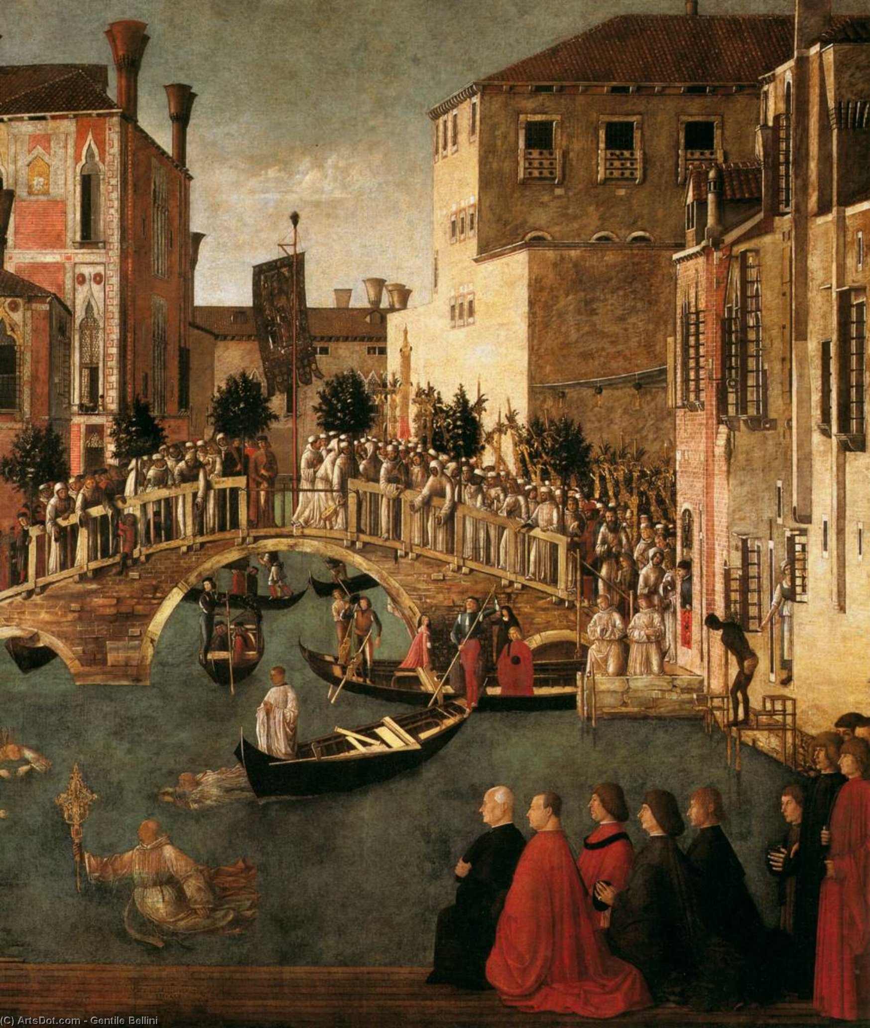 Miracle Of The Cross At The Bridge Of San Lorenzo (detail) — Đendže Bellini