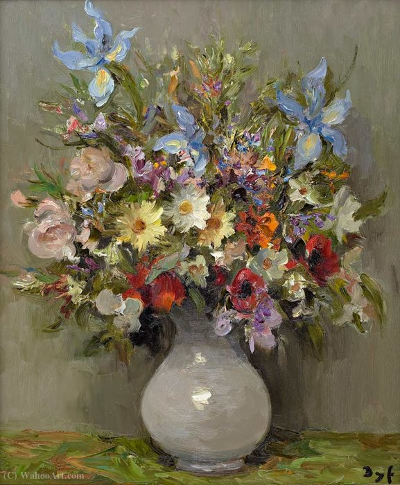 Anemones And Irises — Marcel Dyf