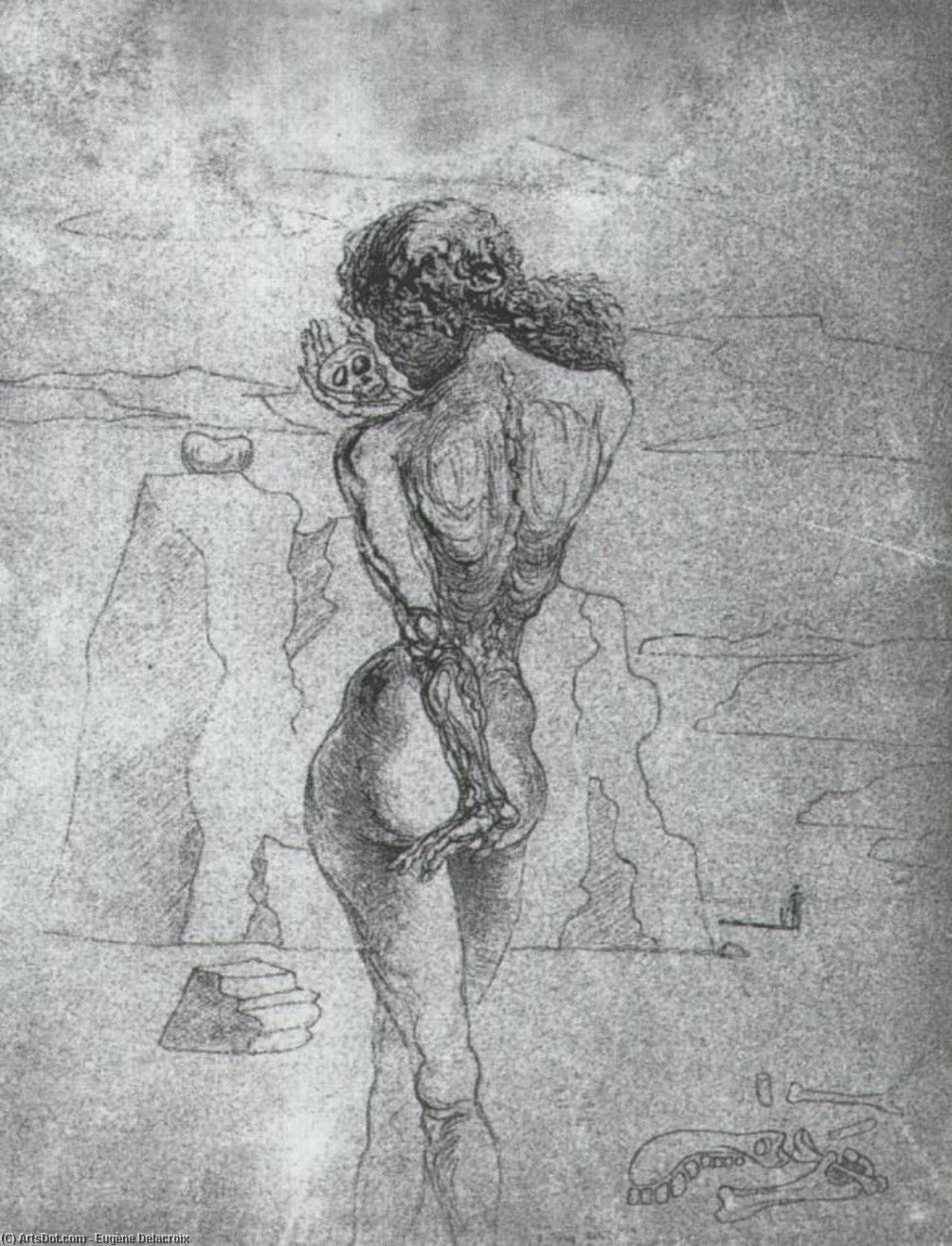 Mephistopheles Over Wittenberg (from Goethes Faust) — Eugène Delacroix